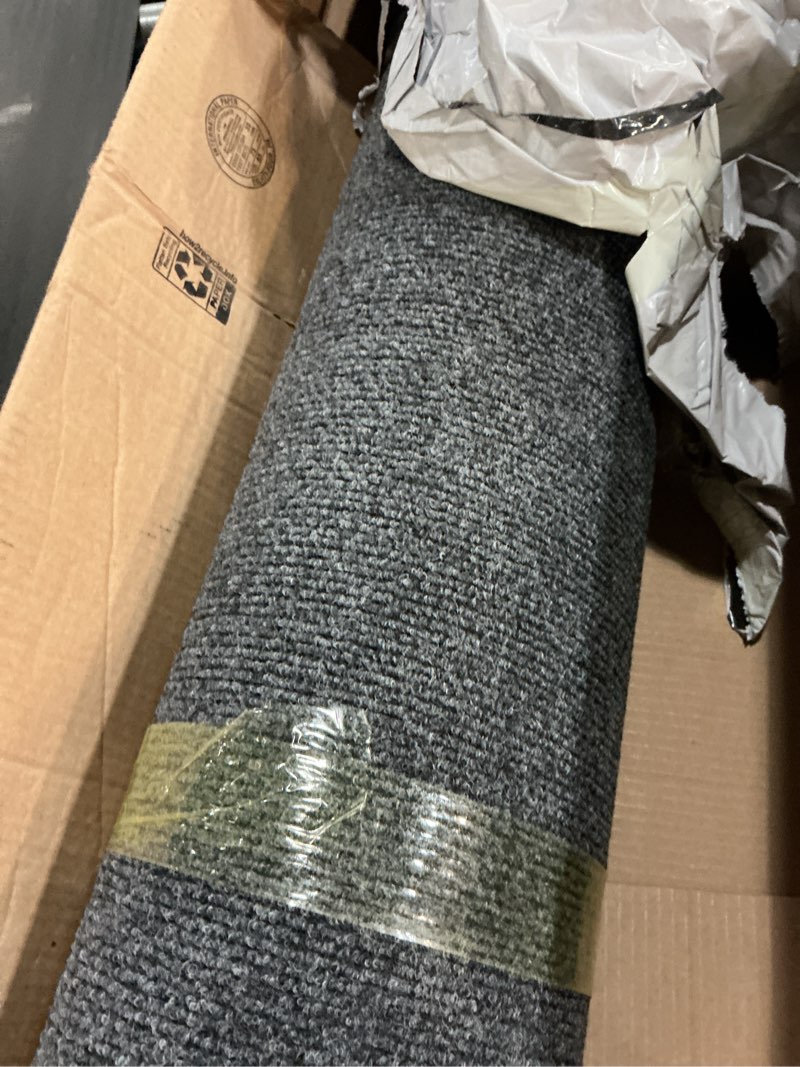 Condition photo showing As Is for jxgzyy Runner Rugs for Hallway 2'11 x 9'10'', Non Slip Carpet Runner, Heavy Duty Indoor Outdoor Long Floor Mat with Rubber Backing, for Entrance, Patio, Garage, Mudroom, Grey Dark Grey Striped 2'11" x 9'10" (Rectangular)