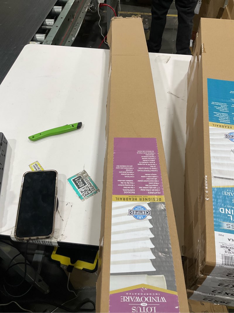 Condition photo showing New/Like New for LOTUS & WINDOWARE Cordless, Room Darkening 1" Vinyl-Plus Mini Blind 40" Wide x 72" Long, White (RLX4072WH) 40"W x 72"H White