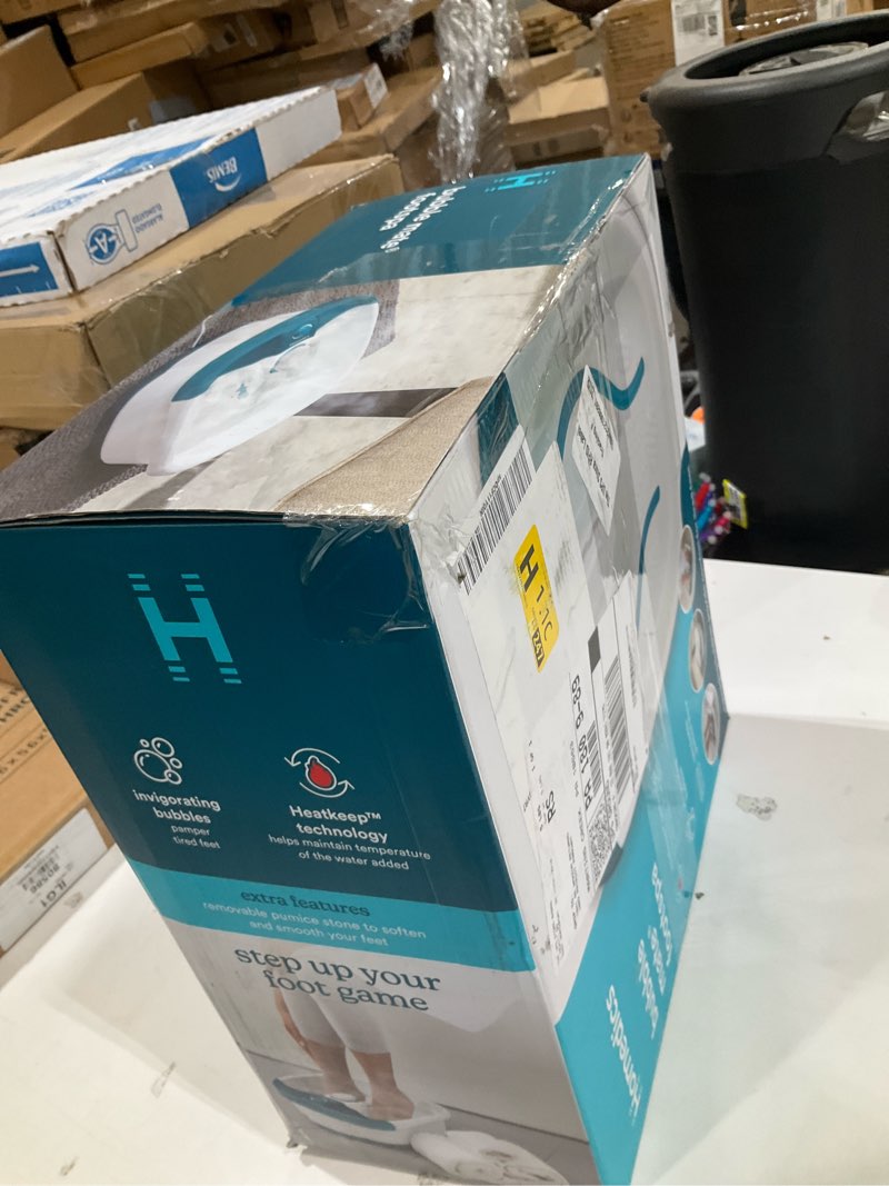 Condition photo showing As Is for HoMedics Bubble Mate Foot Spa, Toe Touch Controlled Foot Bath with Invigorating Bubbles and Splash Proof, Raised Massage nodes and Removable Pumice Stone
