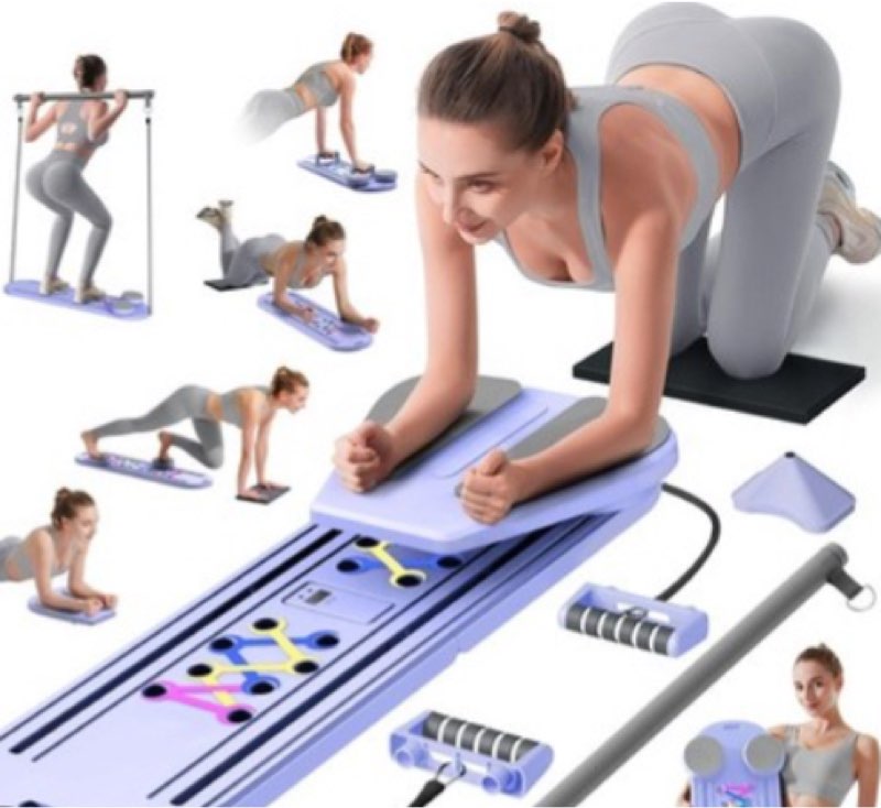 ailinkor pilates reformer set - pilates board for home workout, 6 in 1 portable and foldable reforme
