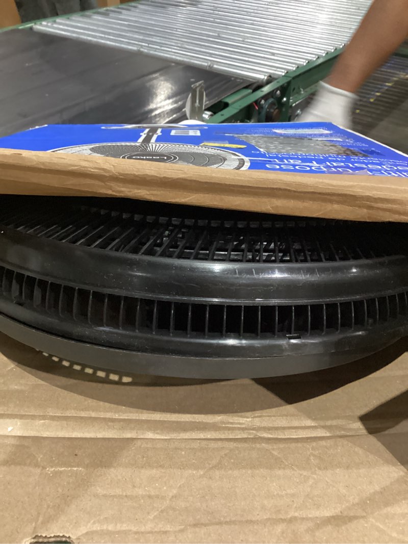 Condition photo showing As Is for Lasko 2521 16 Inch 3-Speed Quiet Adjustable Tilting Wide-Area Oscillating Standing Pedestal Fan for Bedroom, Kitchen, Home, and Office, Black