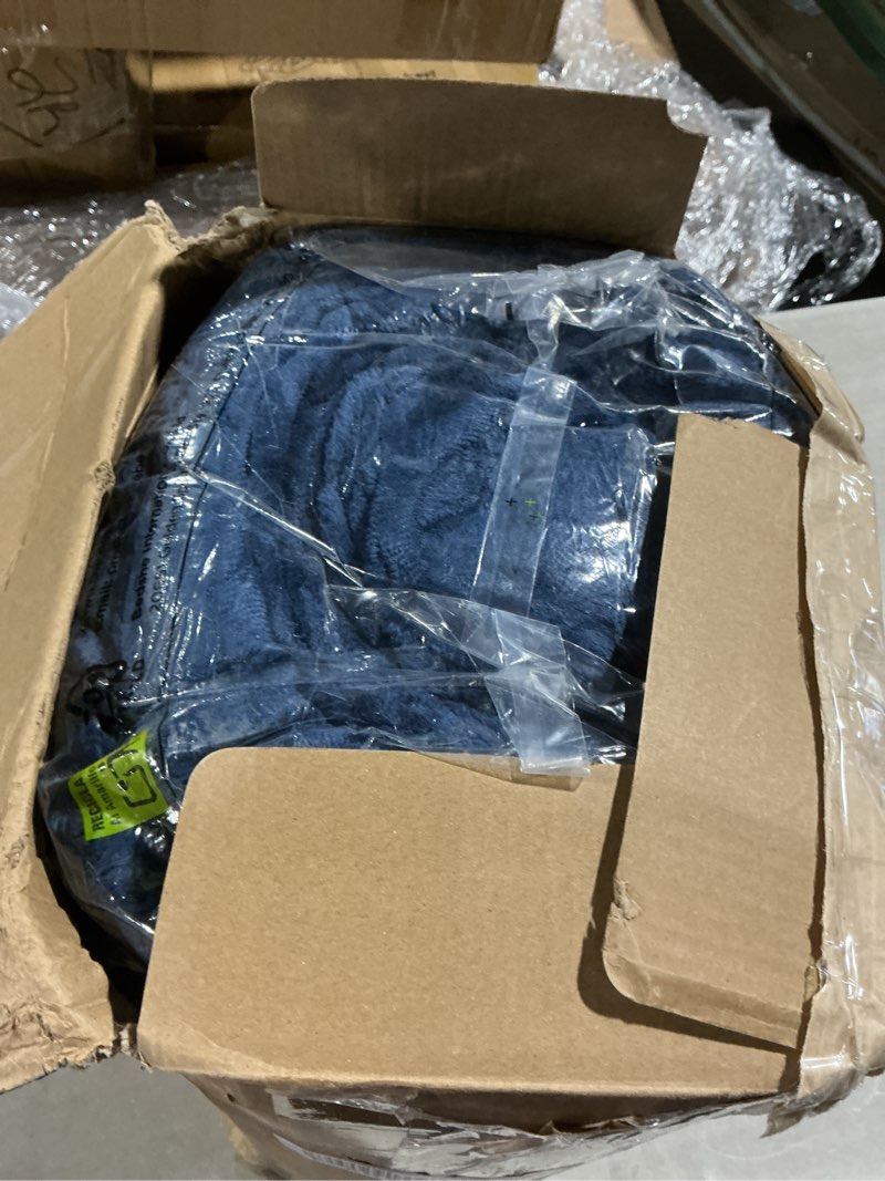 Condition photo showing Good Condition for bedsure comforter set queen size - gentlesoft™ 3 pieces double-side fleece fluffy navy blue comforter set, cozy striped room decor aesthetic, luxury bedding queen size, 2 pillowcases, 90x90 inches queen (90" x 90") 12 - navy
