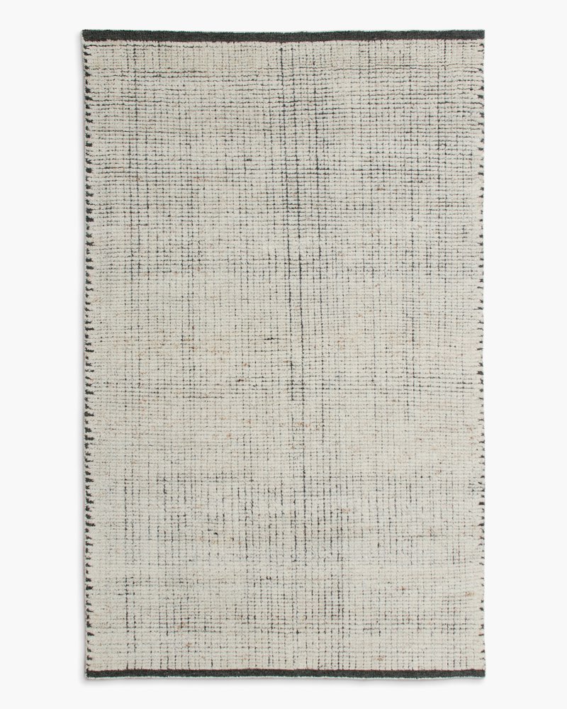 ares hand-knotted wool rug, ivory/charcoal, 8' x 10'