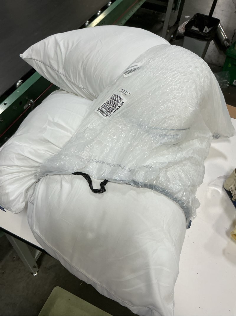Condition photo showing As Is for MIULEE 26x26 Inch Euro Pillows Inserts, Pack of 2 Down Alternative Virgin Filling Comfy Support Throw Pillows for Sofa Couch Bed 2 26x26