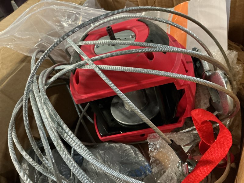 Condition photo showing Good Condition for sinoking 1500 lb portable winch, drill winch with universal drill fitment, 40 ft synthetic rope, free-spool clutch, 360° swivel hook for atv, farm, rescue and trailer use