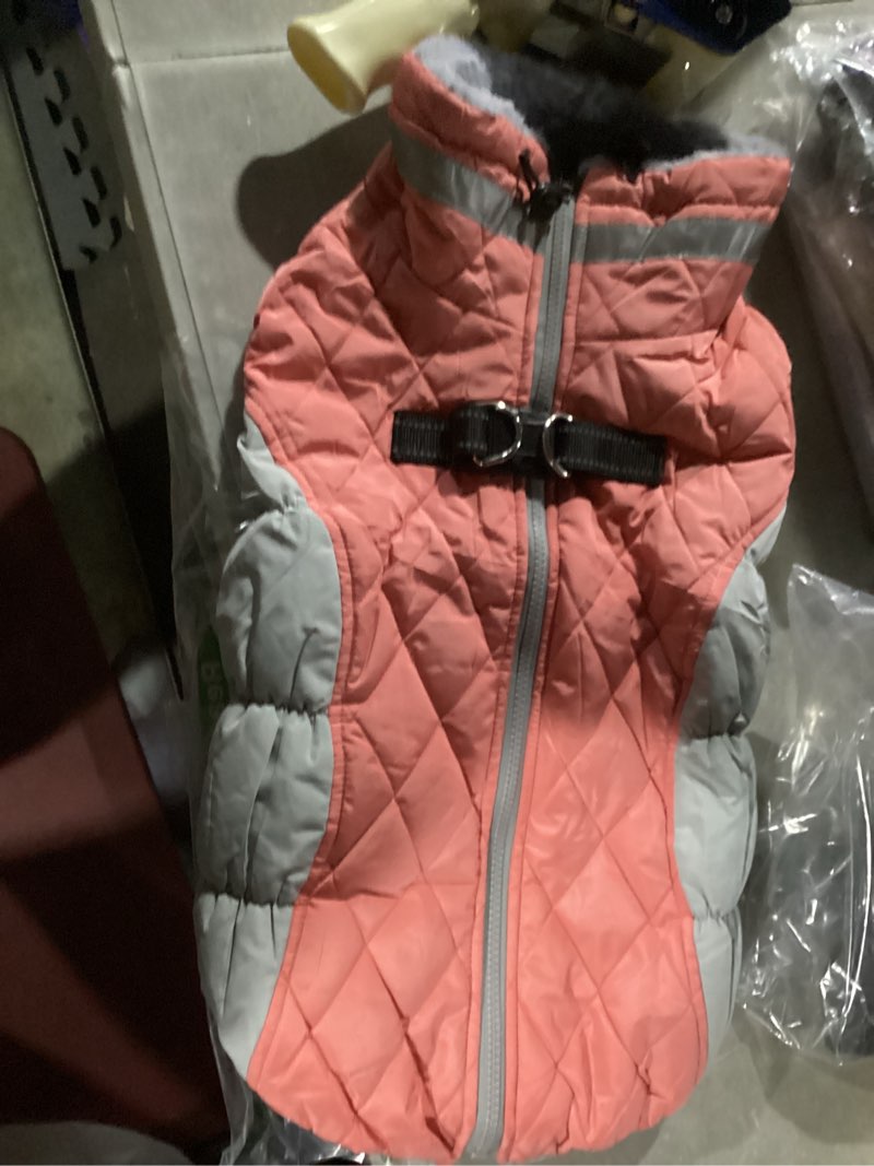 Condition photo showing Good Condition for Lelepet Dog Coat Warm Dog Winter Coat Waterproof Dogs Jacket with Harness Built in Reflective Pet Fleece Vest Zip-Up Cold Weather Coats for Small Dogs Turtleneck & Windproof Coats Yorkie Pink S Small Pink