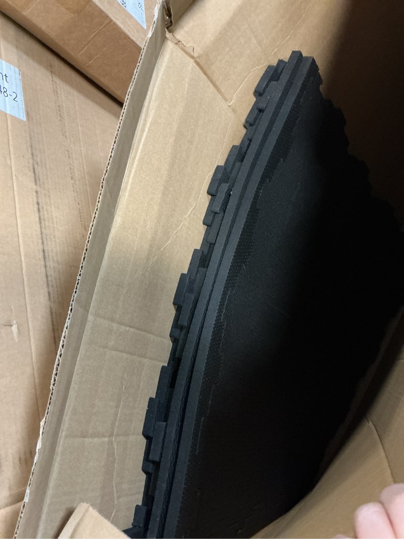 Condition photo showing Good Condition for Grytfit Interlocking Rubber Floor Tiles 4-Pack 1/2" Thick – Heavy Duty 100% Rubber Flooring for Home Gym, Garage, Workout Room, Equipment Mats, Indoor/Outdoor, 22.5” x 22.5” Black 22.5" x 22.5" 4