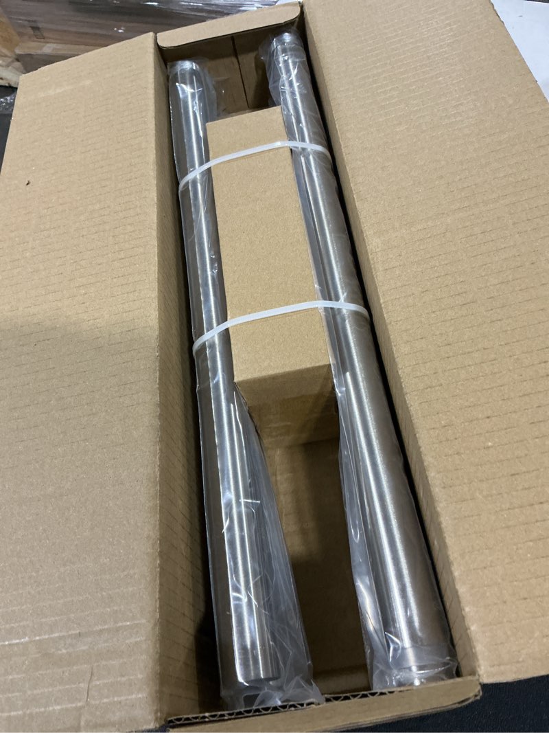 Condition photo showing Good Condition for Modern Brushed Nickel Curtain Rods for Windows 66 to 120 Inches Adjustable Length Heavy Duty 1" Diameter Window Curtain Rod with Solid Metal Finials for Outdoor Farmhouse Bedroom Kitchen Living Room Brushed Nickel 16"-120"|1 Pack
