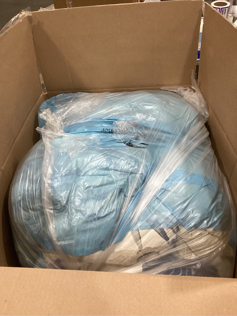 Condition photo showing New/Like New for Tommy Bahama - King Comforter Set, Soft Woven Bedding with Matching Pillowcases & Bonus Throw Pillows, Medium Weight for Year Round Comfort, 5 Piece Bed Set (Raw Coast Blue) Raw Coast Chambray Blue King Botanical Print