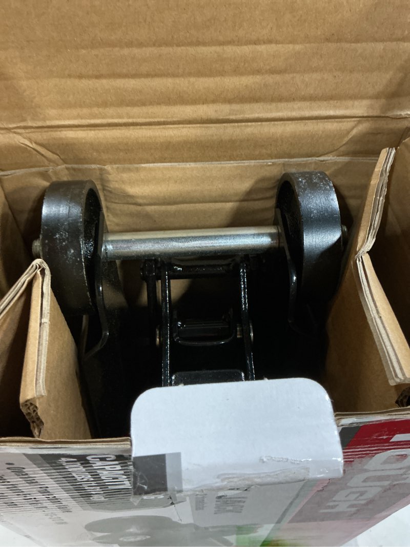 Condition photo showing As Is for hyper tough t82011w trolley jack, work for sedan and coupe, 2 ton black