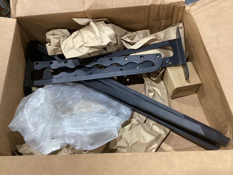 Condition photo showing As Is for Microwave Oven Rack, 23.58"x15.52" Wall Shelf, Mounted Oven Bracket Holder, 80Ib Load Bearing, Household Commercial Microwave Rack for Dorm, Apartment, Kitchen, Bedroom, Black Black 23.6" x 15.5"