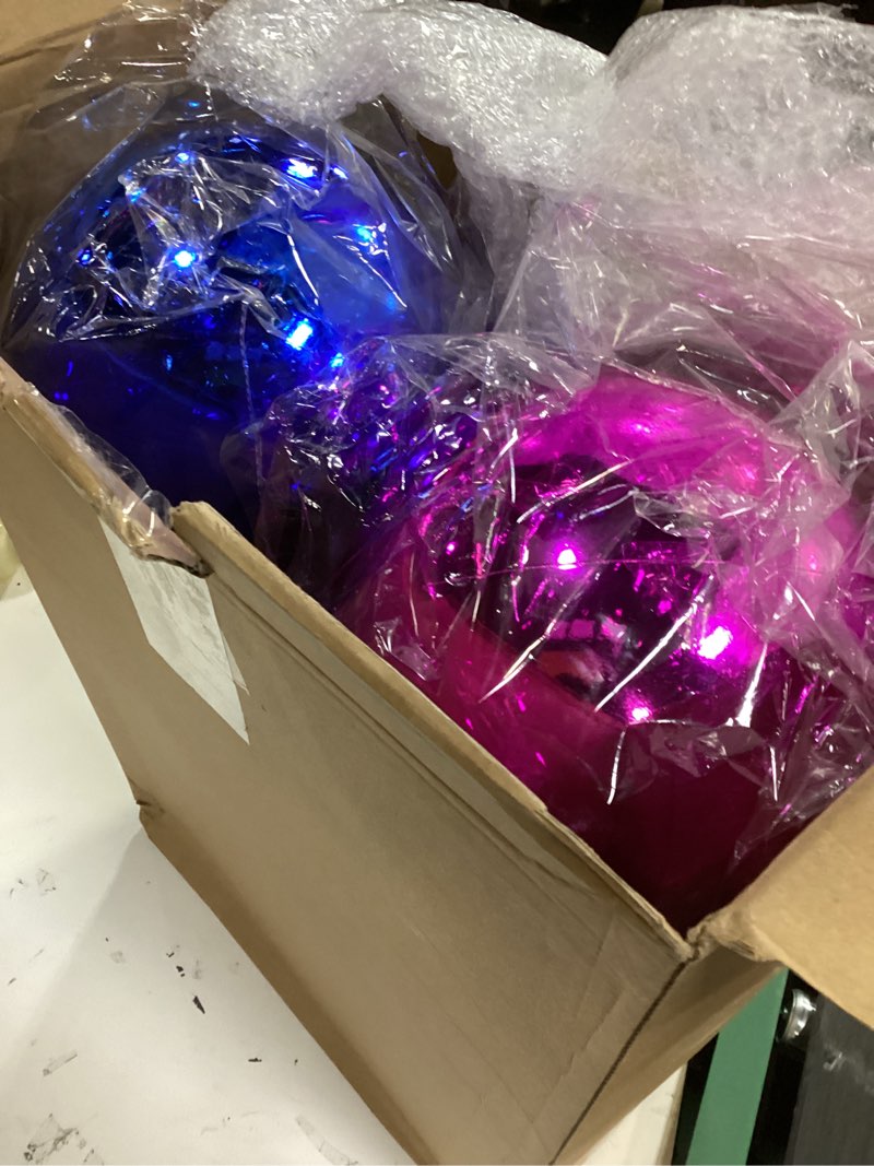 Condition photo showing New/Like New for Zubebe 6 Pcs Extra Large Christmas Ball Ornaments 8'' (200 Mm) Giant Oversized Commercial Grade Plastic Balls Xmas Hanging for Outdoor Indoor Holiday Decor(Shiny Yellow Rosy Purple Blue)