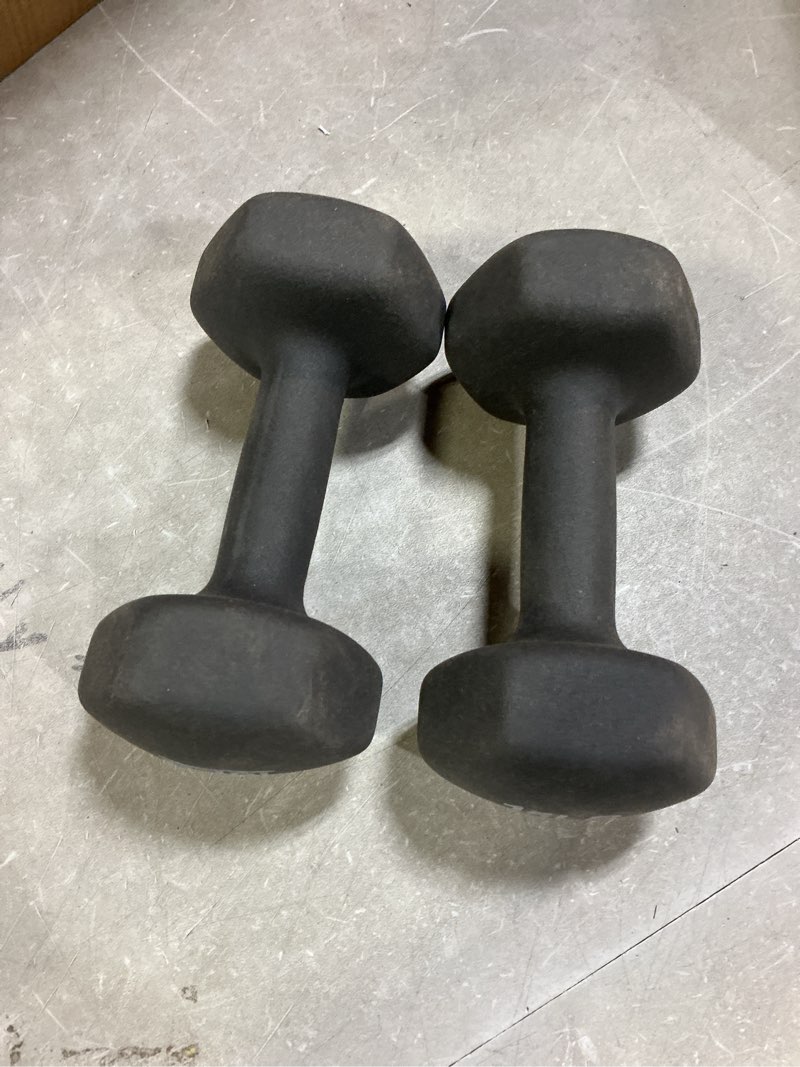 Condition photo showing As Is for Amazon Basics Neoprene Dumbbell Hand Weights for Exercise and Muscle Toning 15 Pound, Pair