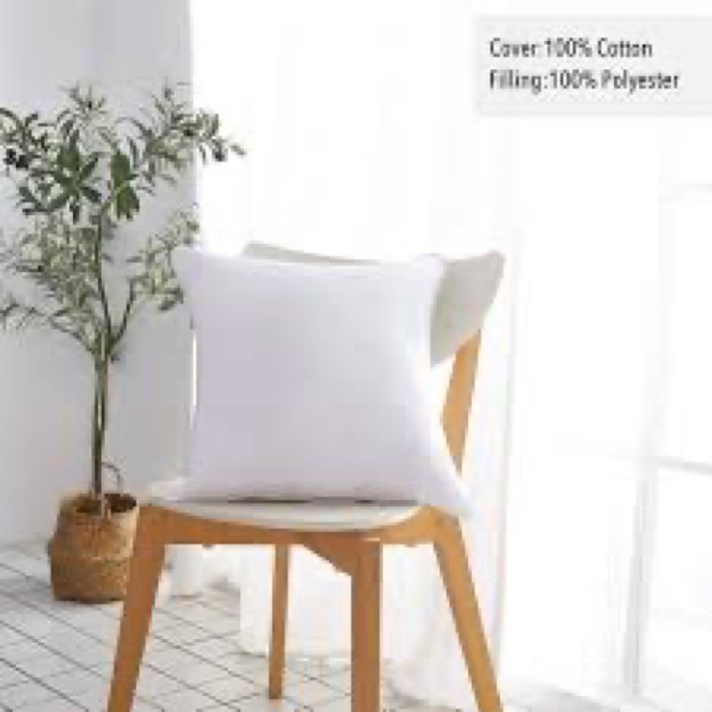 Oubonun 18 x 18 Throw Pillow Inserts - Soft, Plush & Decorative Down Alternative Pillows for Couch Sofa Bed, Machine Washable - White