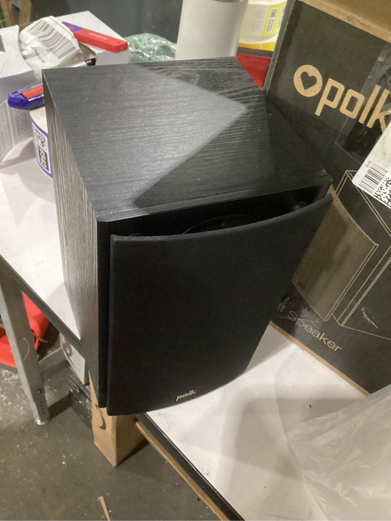 Condition photo showing Good Condition for polk audio t15 home theater and stereo bookshelf speakers – deep bass response, dolby and dts surround, wall-mountable, pair, black bookshelf speaker pair