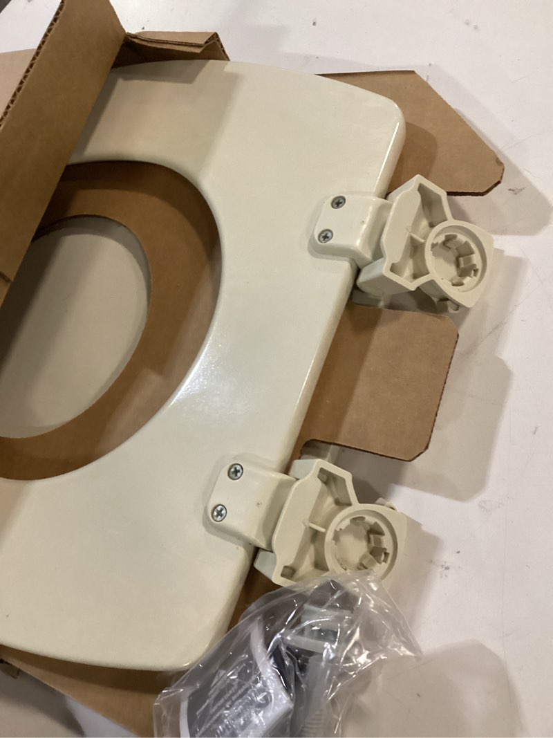Condition photo showing Good Condition for bemis 1500ec 146 almond elongated molded wood toilet seat with easy-clean & change hinge