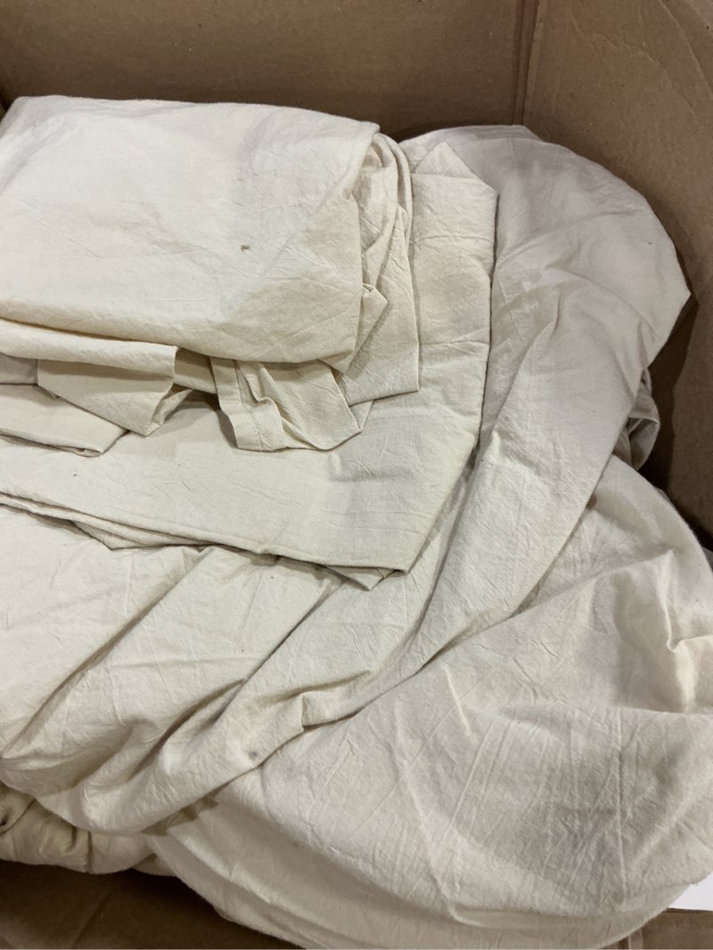 Condition photo showing As Is for moomee bedding duvet cover set 100% washed cotton linen like textured breathable durable soft comfy (heathered almond milk grey, super king plus 120"x120") heathered almond milk grey (no comforter) super king plus (120"x120")