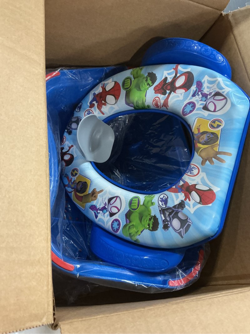 Condition photo showing Good Condition for Spidey and His Amazing Friends Team Up 2 Piece Essential Potty Training Set - Soft Potty Seat, Step Stool