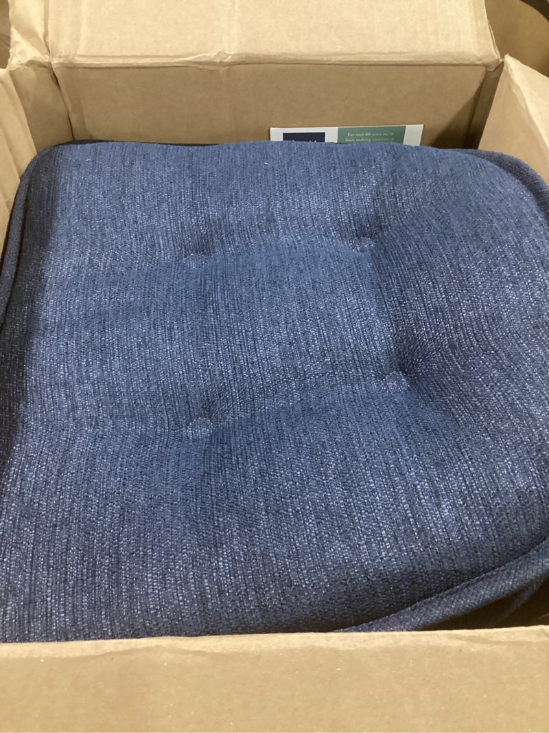 non-slip chair cushions, assembled in usa, u-shaped skid-proof seat pads for dining room, kitchen, office, 15"x16" solid indigo blue 4 pack