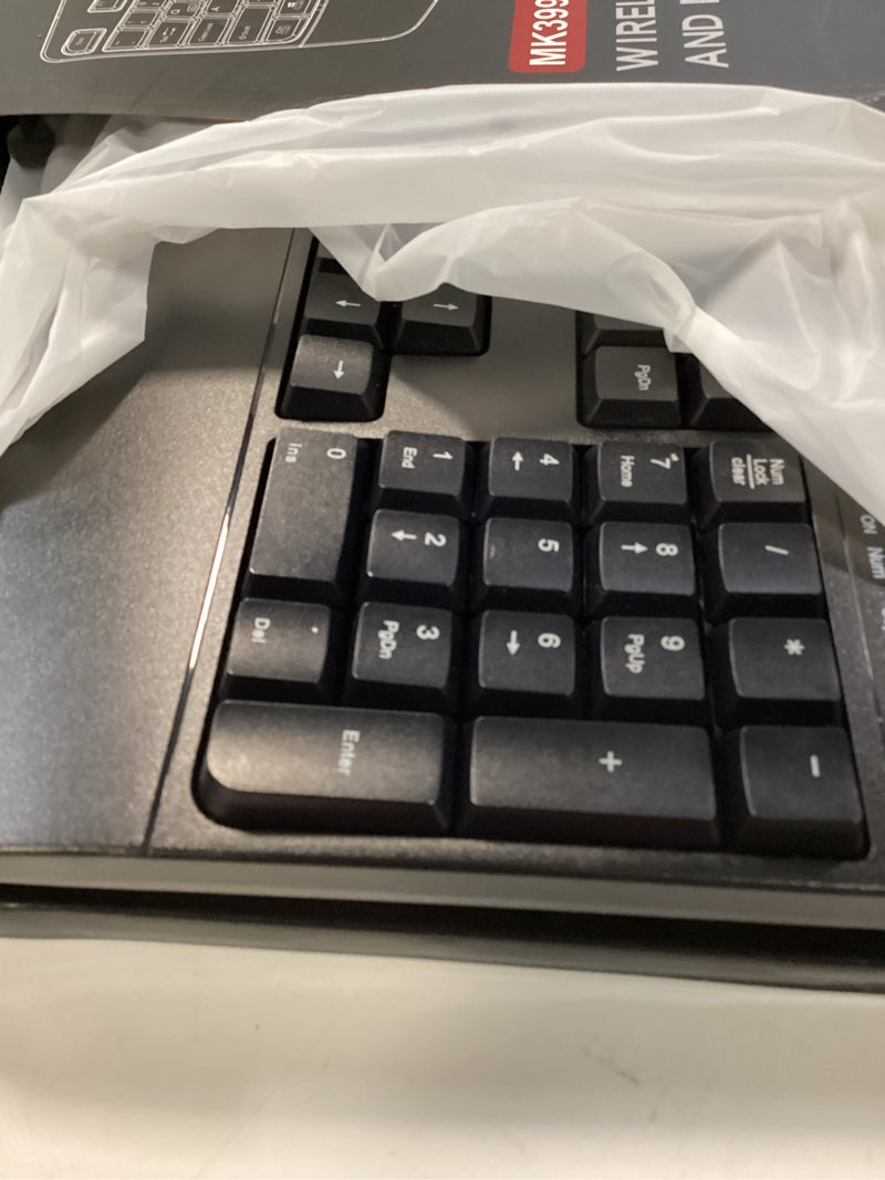 Condition photo showing Good Condition for wireless keyboard and mouse combo, 2.4g full size wave keys ergonomic keyboard with wrist rest and 3-level dpi adjustable wireless ergonomic mouse for windows, mac os desktop/laptop/pc(black)