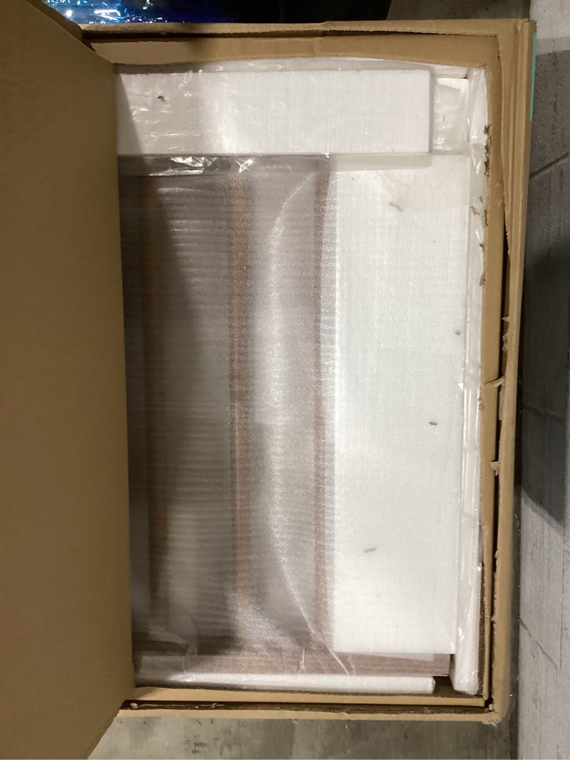 Condition photo showing As Is for ZINUS Linda Mid Century Wood Platform Bed Frame, Solid Wood Foundation, Wood Slat Support, No Box Spring Needed, Easy Assembly, King,Brown King Platform