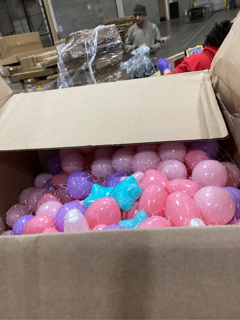 Condition photo showing Good Condition for Ball Pit Balls Pack of 100 200 500 - Star and Round Set BPA Free Phthalate Free Non-Toxic Crush Proof Play Balls Soft Plastic Balls for Toddlers Baby Kids Birthday Pool Tent Party Macaron Pink Green Purple 500 balls