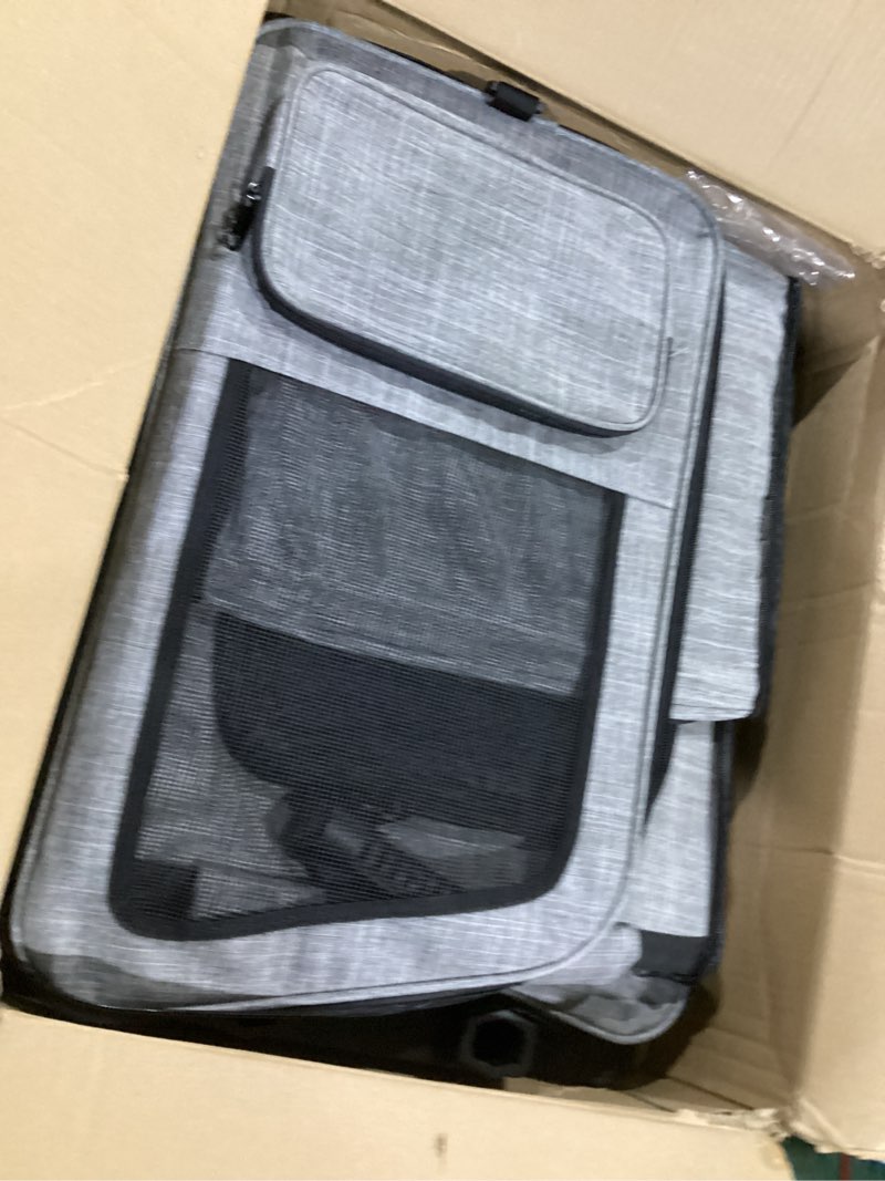Condition photo showing Good Condition for extra large pet carrier backpack with wheels cats under 30 lbs, for dogs puppies rabbits other animals under 25 lbs, great for travel/hiking/outdoor use backpack with wheels grey