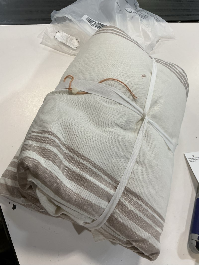 Condition photo showing Good Condition for coastal stripe linen cotton room darkening curtain (  ( 48 x108  ) 