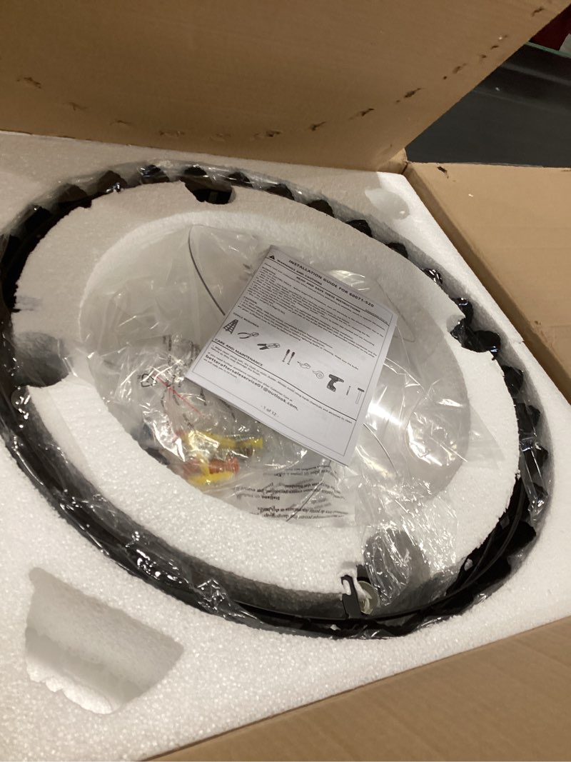 Condition photo showing Good Condition for 20 Inch Black Caged Ceiling Fan, Black Fandelier Ceiling Fan with Light with 6-Speed Motor, Ceiling Fans with Lights and Remote for Bedroom, Living Room, Dining Room Black-71-520 20 inch