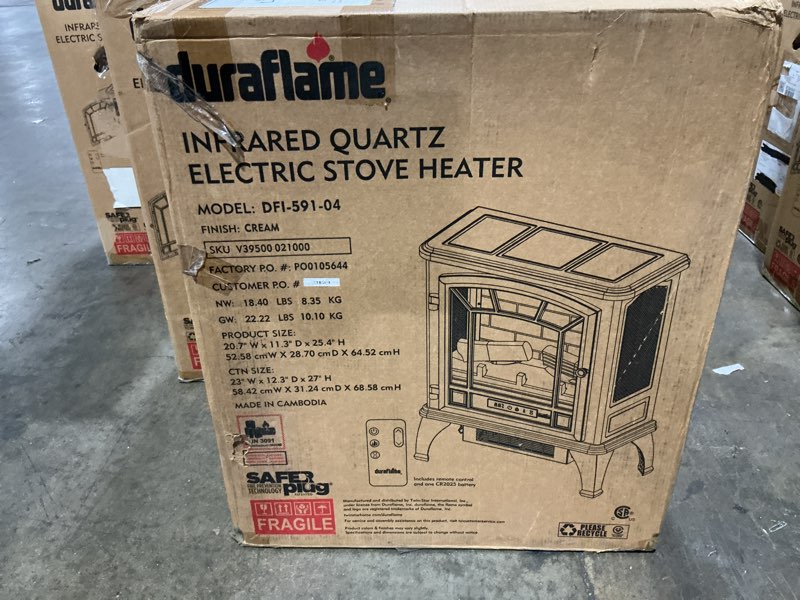 Condition photo showing Good Condition for juraflame  electric stove heater infrared quartz  model: dfi-591-04  finish: cream