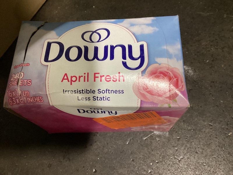Condition photo showing As Is for downy 240-count fabric softener dryer sheet