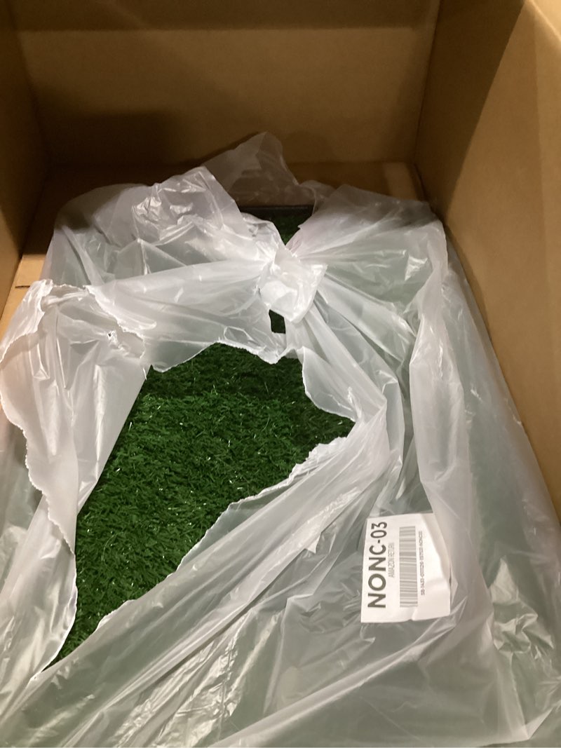 Condition photo showing Good Condition for Artificial Grass Puppy Pee Pad for Dogs and Small Pets - 20x30 Inch, Reusable 3-Layer Turf Pads for Dogs with Tray - Indoor and Outdoor Fake Grass Potty Pet Supplies by PETMAKER