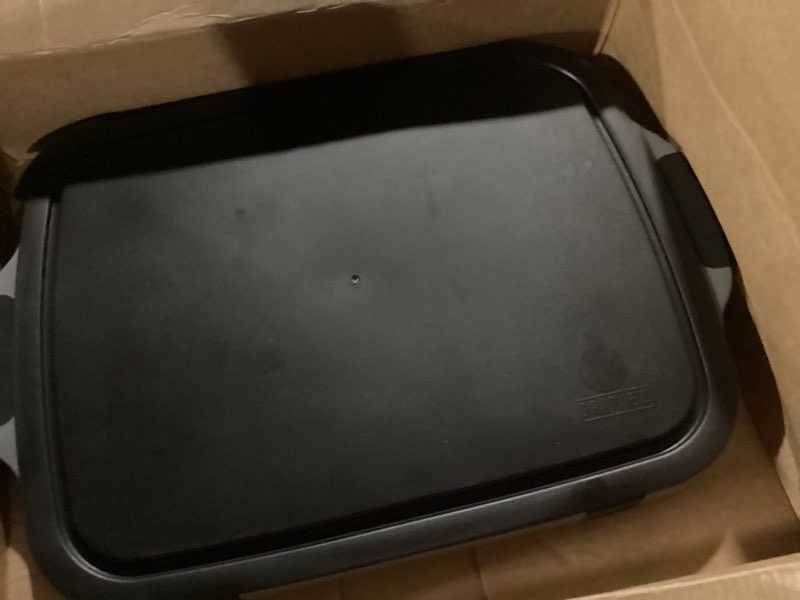 Condition photo showing New/Like New for drip ez collapsible bbq prep tub - for meal prep marinating food storage - includes cutting board & locking lid - (1) xl - black xl black
