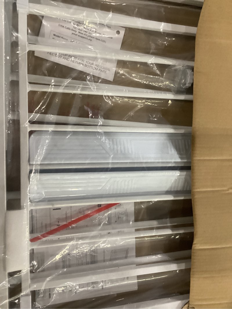 Condition photo showing New/Like New for cumbor 36" extra tall 29.7"-51.5" baby gate for stairs, easy wall through dog gates for doorways extra wide, pressure mounted tall pet gate indoor, safety auto-close child gate for kids, white white 29.7-51.5"w x 36"h