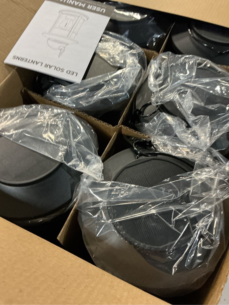 Condition photo showing New/Like New for solar lanterns outdoor waterproof: 6 pack hanging solar lights for outside patio porch garden tabletop decor - bright led warm white solar powered lighting - unique gardening gifts for mom