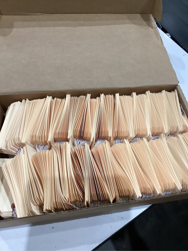 Condition photo showing New/Like New for avery price tags with string attached, 11.5 pt. stock, 4-3/4" x 2-3/8", 1,000 manila hang tags (12505)