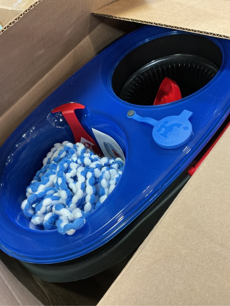Condition photo showing Good Condition for o-cedar rinseclean spin mop & bucket system | clean with water | removes 99% of bacteria plastic rinseclean spin mop & bucket cleaning system