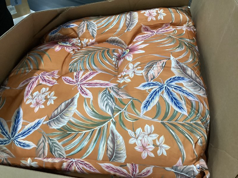 burnt orange floral patio cushions 