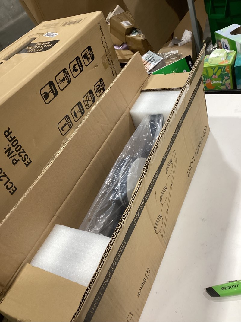 Condition photo showing New/Like New for 3-Light Bathroom Vanity Light Over Mirror, (24inch Dimmable) Matte Black LED Vanity Lighting Fixtures, Modern Bathroom Wall Light Fixtures with 360°Rotating Lamp Head (Cool White 5500K) Matte Black-Dimmable(2) 3-Light,24Inch