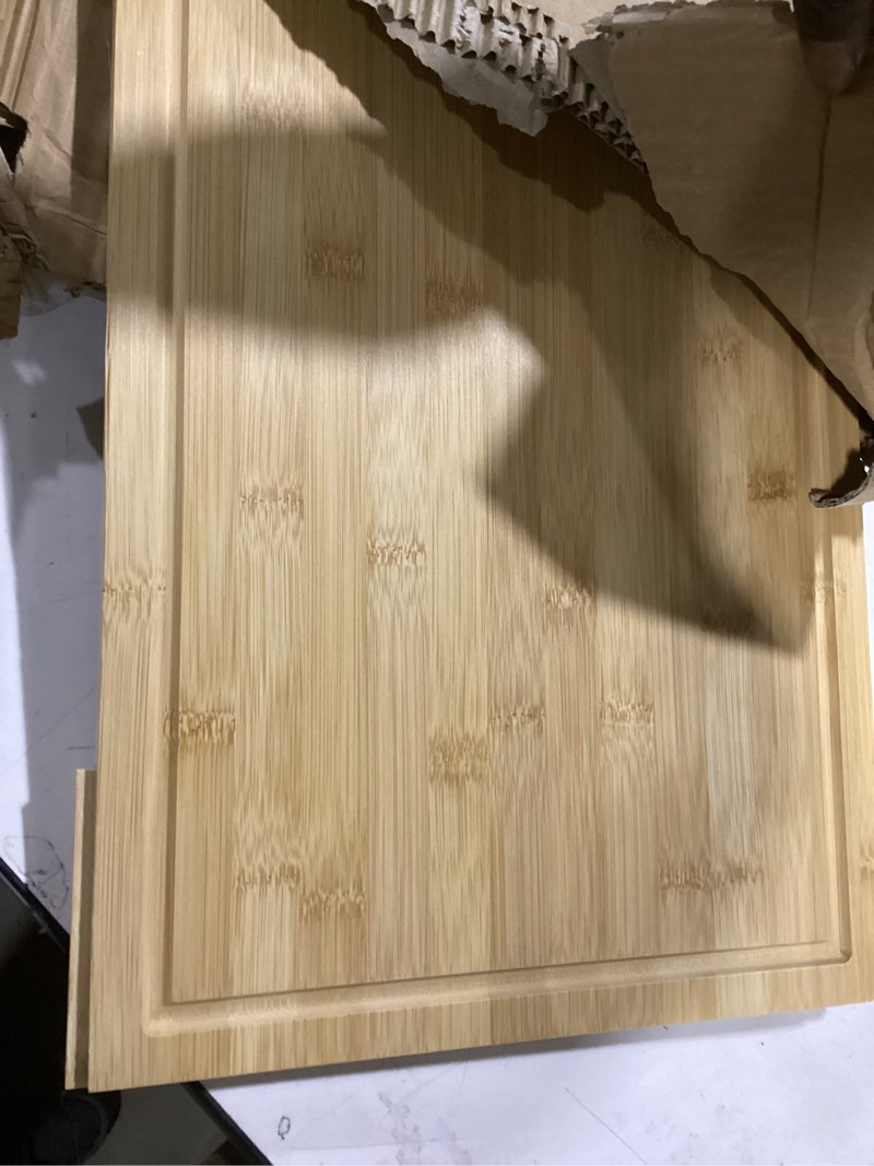 Condition photo showing Good Condition for Bamboo Expandable Over The Sink Cutting Board with Juice Groove for kitchen, Wooden Kitchen Sink Cover Chooping Board for Counter Space