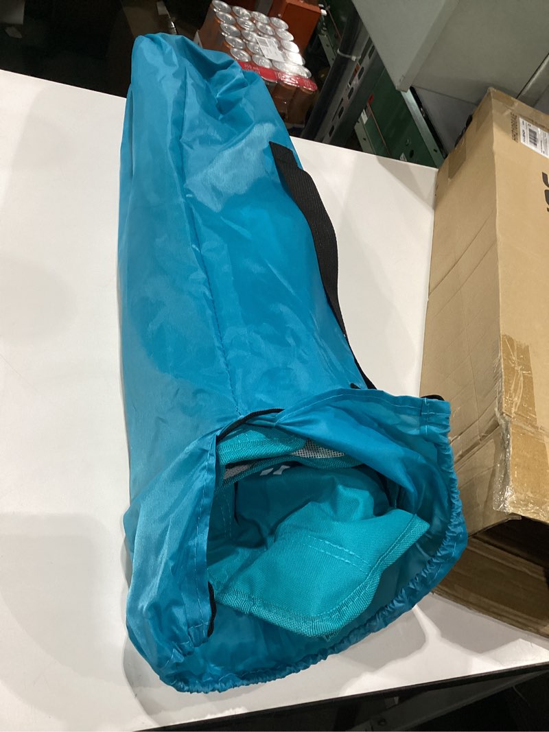 Condition photo showing Good Condition for HAUSHOF Low Beach Chair, Mesh Back Folding Chair, Lightweight Low Seat Camping Chairs with Cup Holder, Carry Bag, Padded Armrest, for Outdoor Beach Lawn Camping Picnic Festival Lowback_blue 25.5D x 22.4W x 23.6H in