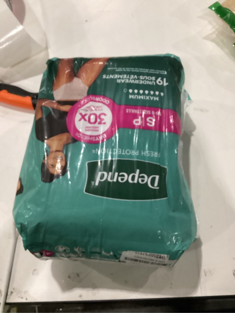 Condition photo showing New/Like New for Depend Fresh Protection Adult Diapers, Incontinence & Postpartum Bladder Leak Underwear for Women, Disposable, Maximum, Small, Blush, 19 Count, Packaging May Vary Small 19