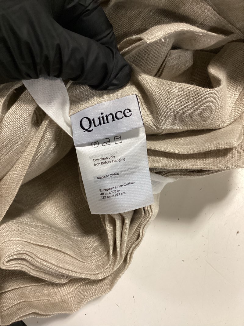 Condition photo showing New/Like New for european linen sheer curtain set (set of 2), 48x108, flax