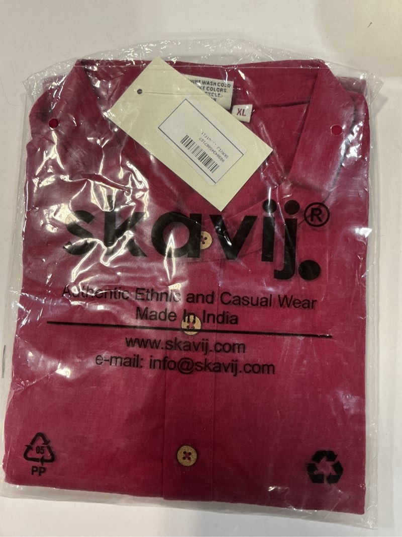 Condition photo showing New/Like New for skavij men's cotton kurta long sleeve casual henley shirt. size xl