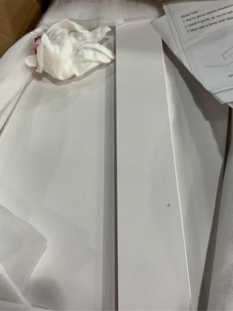 Condition photo showing Good Condition for Tristcily 5 Pcs PVC Wire Rack Covers for Removable Closet Decoration, Wire Rack Covers Pantry Shelves Suitable for Bathroom Kitchen Shelving Organization- 24 x 12 Inch(White)