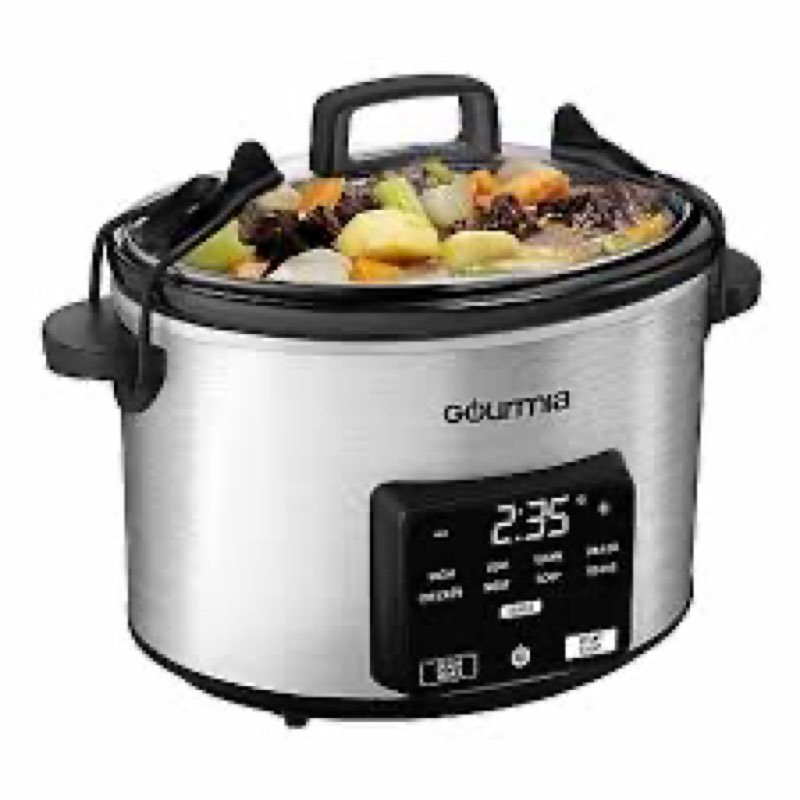 Gourmias GSC517 Slow Cooker 4.5 Quart, 5 Preset Modes, Digital Display, Timer up to 24h, Auto Keep W