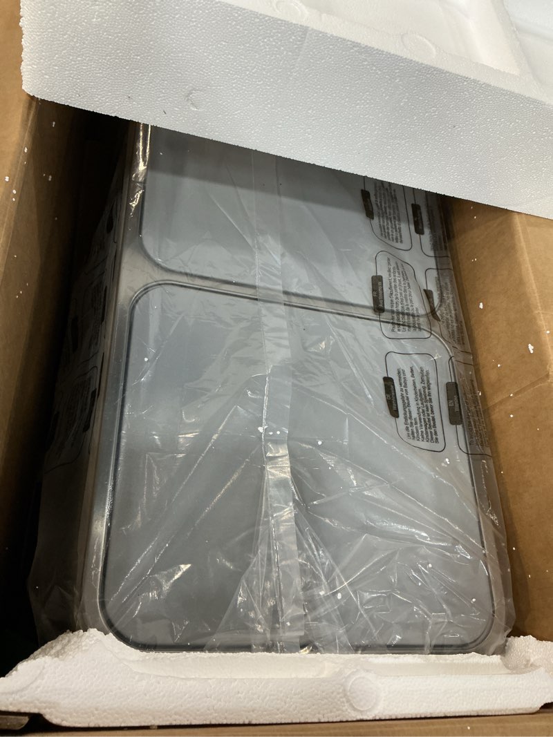 Condition photo showing Good Condition for songmics trash can, 2 x 10.6 gallon (2 x 40 l) garbage can for kitchen, with 15 trash bags, 2 compartments, plastic inner buckets and hinged lids, airtight, white and gray ultb730w80 white + gray 2 x 10.6 gallon