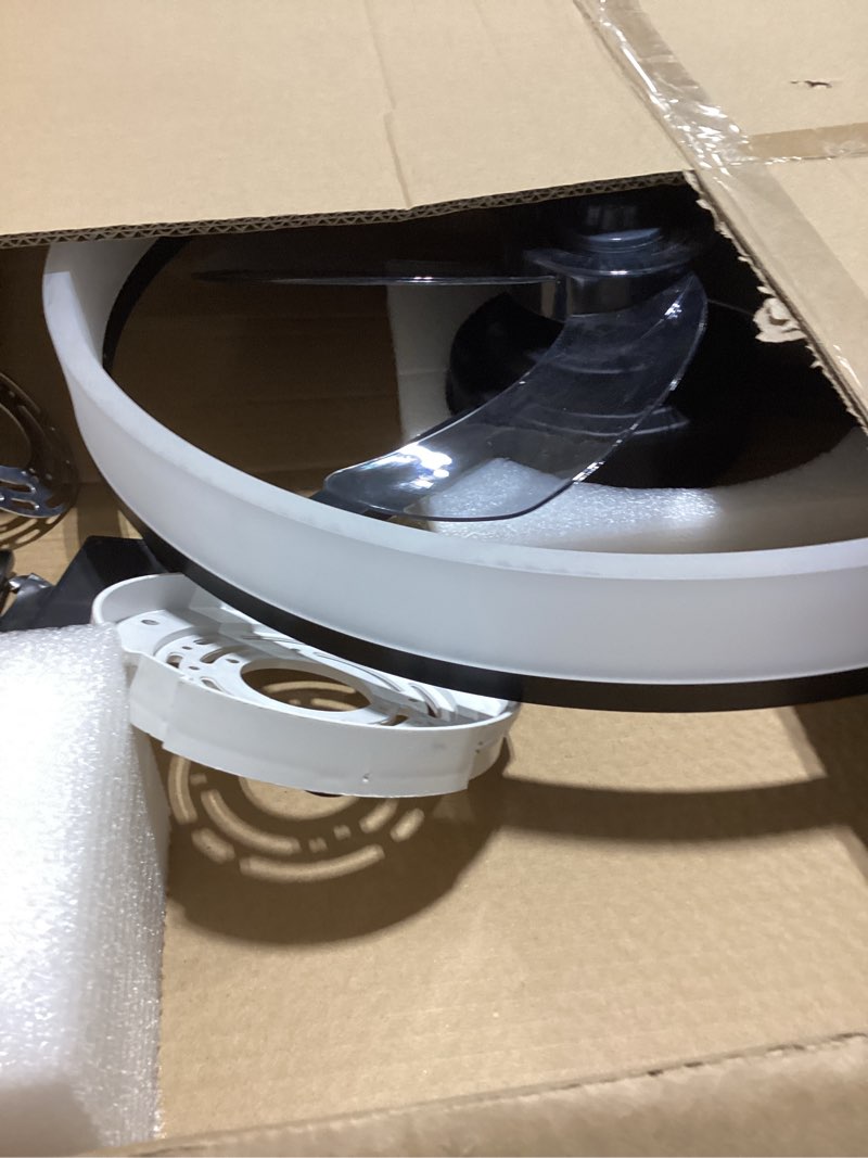 Condition photo showing Good Condition for volisun low profile ceiling fans with lights and remote, 27.6in fandelier ceiling fan flush mount, 3000k-6500k smart bladeless led fan light, black modern ceiling fans with lights for bedroom black 27.6 inch