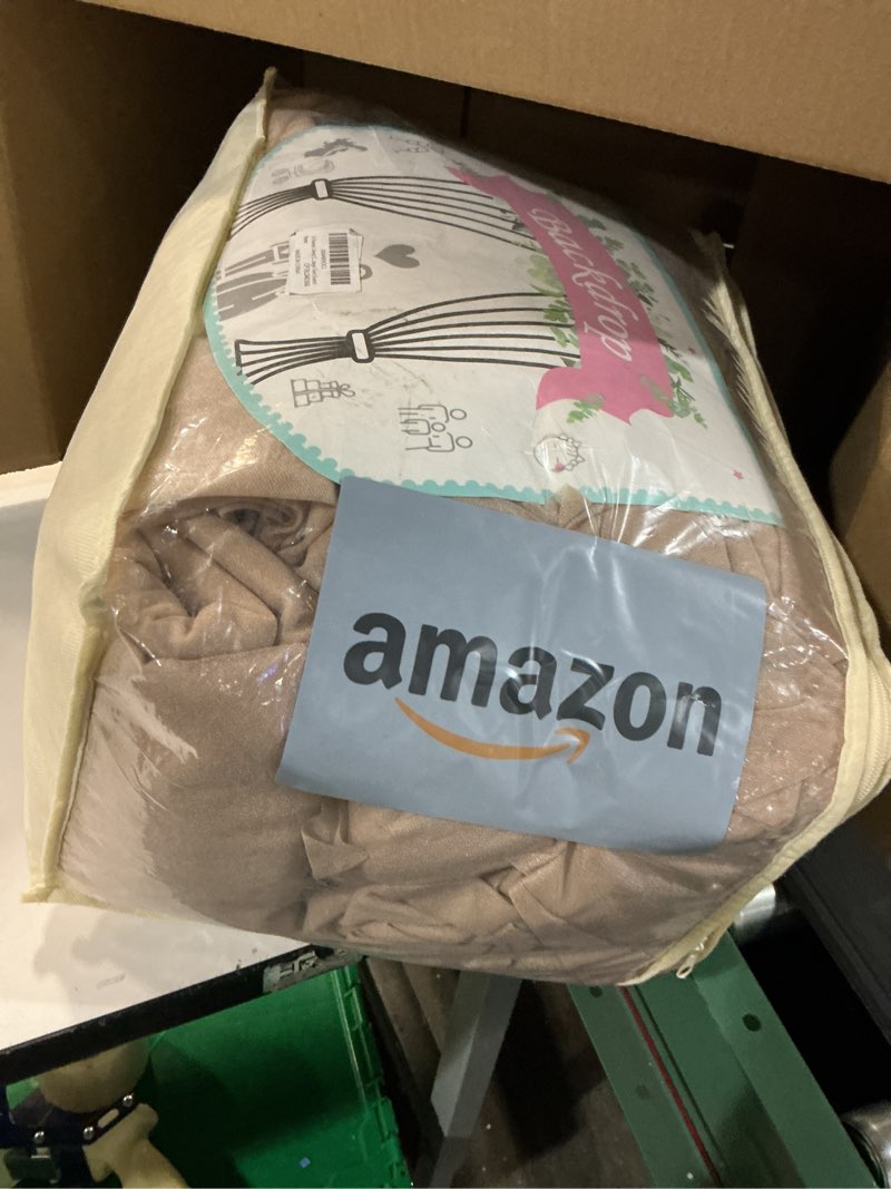 Condition photo showing As Is for 6 Panels Deep Champagne Ceiling Curtains with Lights for Weddings - 5ftx30ft Wrinkle-Free Tulle Fabric Wedding Arch Draping Ceiling Drapes Decorations for Wedding Party Ceremony Stage Tent Event 60"W x 360"L (Pack of 6) Deep Champagne