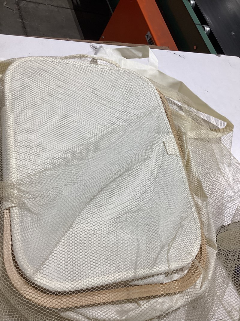 Condition photo showing Good Condition for laundry hamper with wheels,29 gal (110l) laundry basket with lid rolling clothes hamper foldable dirty clothes basket on wheels with bamboo frame and bag for bedroom, dorm, laundry room-white off white 110 l
